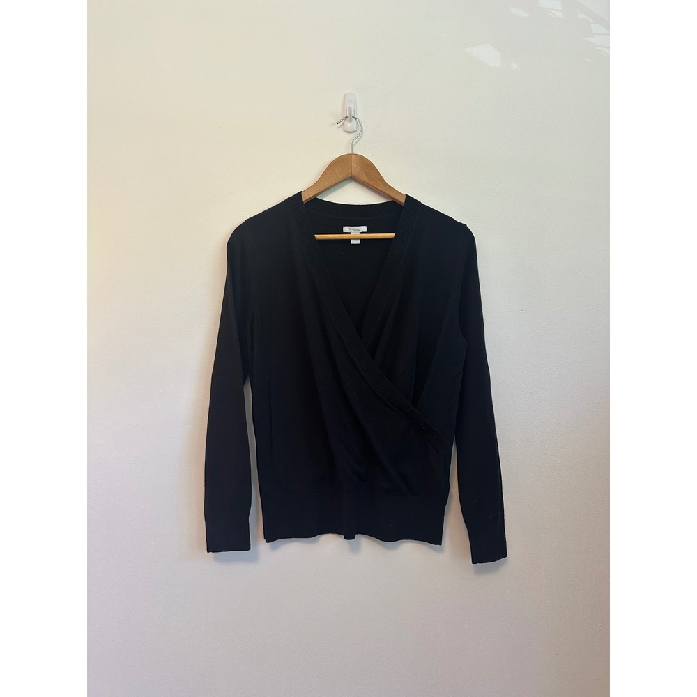 Daily Ritual Black Wrap Sweater | Size Medium